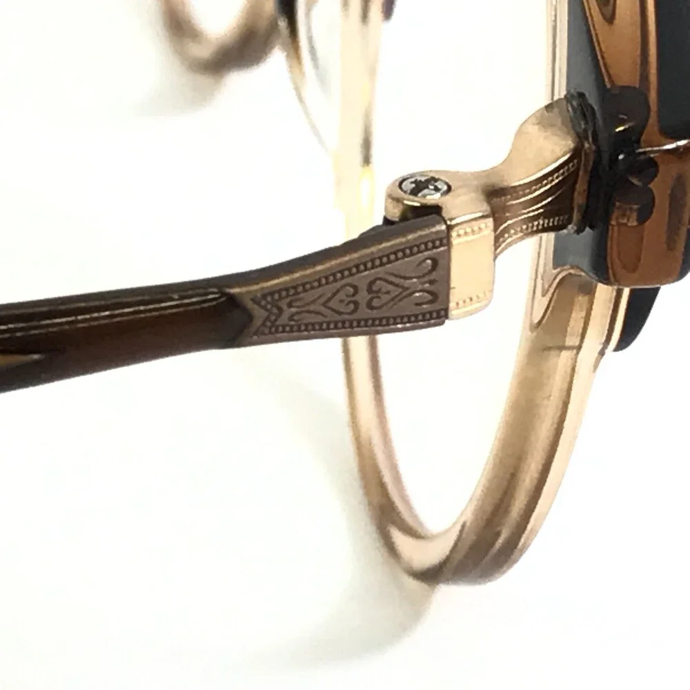 Matsuda Eyeglasses Frames M2024 SBR Brown Havana Gold Round Full Rim 45-21-144